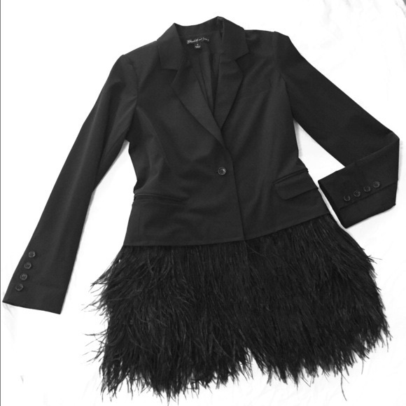 Elizabeth and James Jackets & Blazers - Elizabeth and James ostrich feather blazer NWT